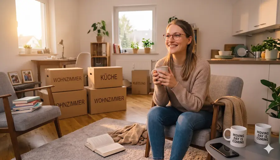Umzugsofferten vergleichen – entspannt beim Umzug mit beschrifteten Kartons (Wohnzimmer, Küche, Kleidung)
