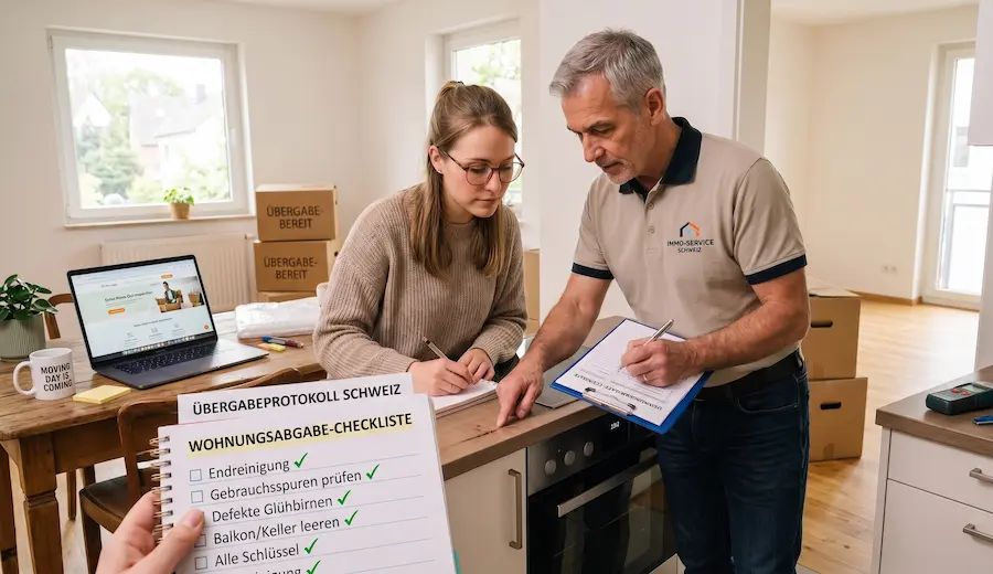 Wohnungsabgabe in der Schweiz – Übergabeprotokoll und Checkliste bei der Wohnungsbesichtigung mit Vermieter